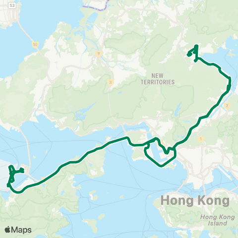 Kowloon Motor Bus Tai Po (Tai Wo) - Airport (Ground TC) map
