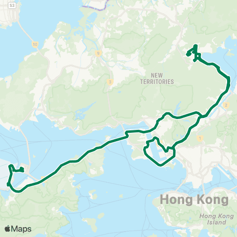 Kowloon Motor Bus Tai Po (Tai Wo) - Hzmb Hong Kong Port map
