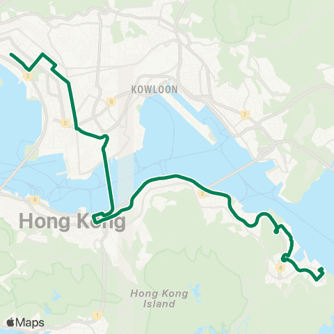 Kowloon Motor Bus Siu Sai Wan (Island Resort) - Cheung Sha Wan (Sham Mong Rd) map