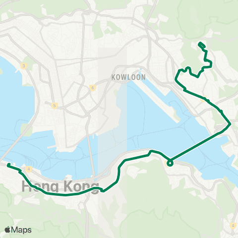 Kowloon Motor Bus Shun Lee - Central (Macao Ferry) map