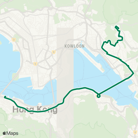 Kowloon Motor Bus Shun Lee - Central (Macao Ferry) map