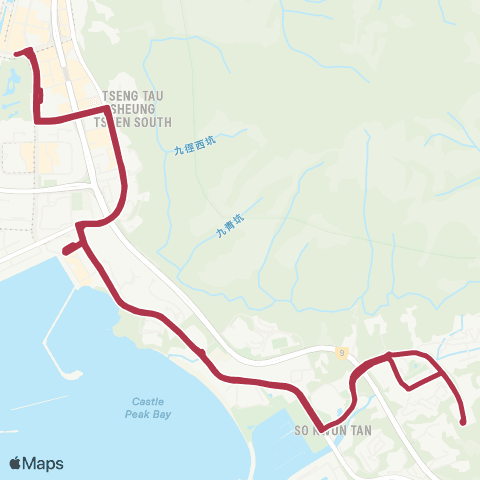 MTR Bus Tuen Mun Sta to So Kwun Wat (Circular) map