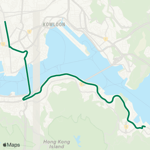Kowloon Motor Bus Siu Sai Wan Sports Ground - Mong Kok map