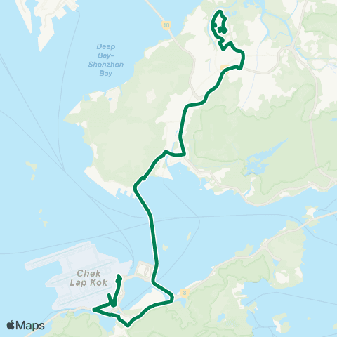 Kowloon Motor Bus Tin Shui Wai Town Ctr - Airport (Ground TC) map