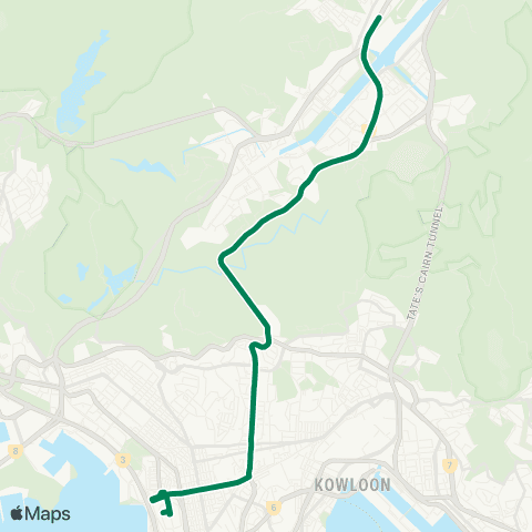 Kowloon Motor Bus Shatin Race Course - Mong Kok (Park Av) map