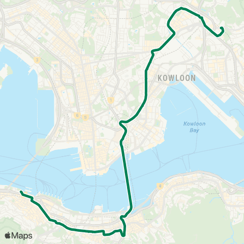 Kowloon Motor Bus Ping Shek / Choi Hung Sta - Central (Macao Ferry) map