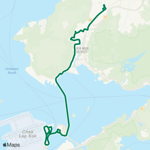 Kowloon Motor Bus Hung Shui Kiu (Hung Yuen Rd) - Airport (Ground TC) map