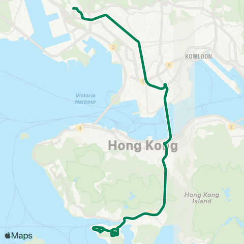 Kowloon Motor Bus Lai Chi Kok - South Horizons map