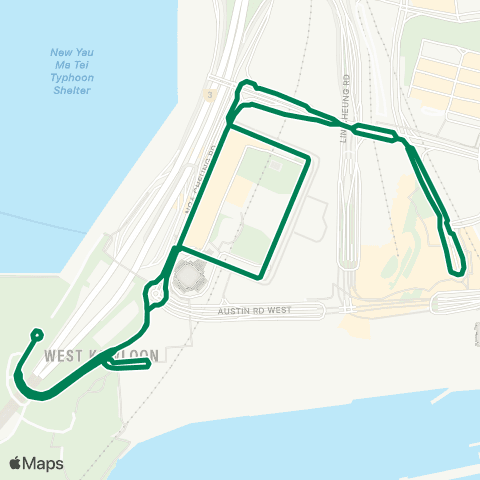 Green Minibus Kln - Cx1 map