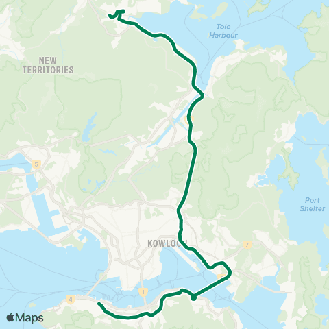 Kowloon Motor Bus Tai Wo - Central (Macau Ferry) map