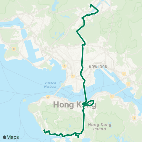Kowloon Motor Bus Shatin Station - Wah Fu (Central) map