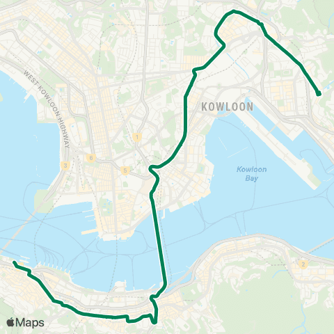 Kowloon Motor Bus Central (Macao Ferry) - Ngau Tau Kok map