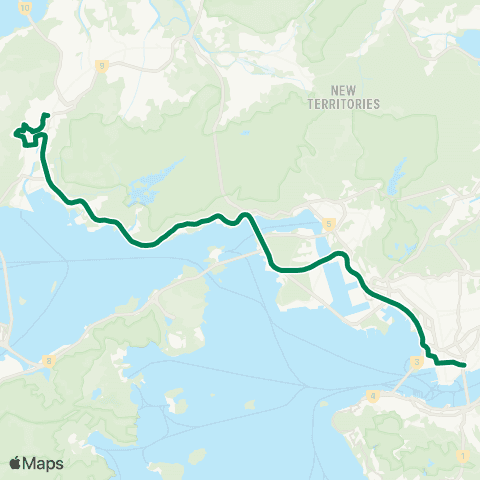 Kowloon Motor Bus Hong Kong Coliseum - Tuen Mun (Siu Hong Court) map