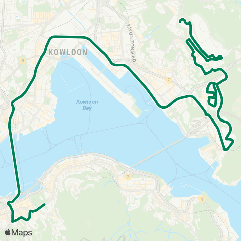 Kowloon Motor Bus On Tai (W) - Causeway Bay (Victoria Pk) map