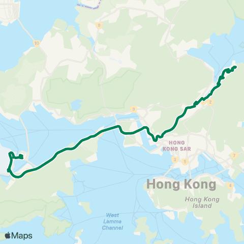 Kowloon Motor Bus Wu Kai Sha Station - Hzmb Hong Kong Port map
