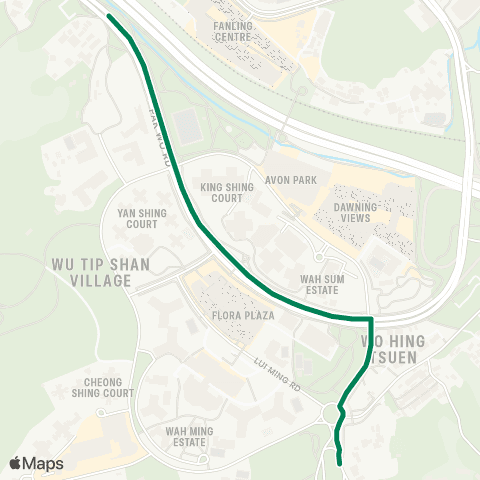 Kowloon Motor Bus Fanling Station - Wo Hop Shek map