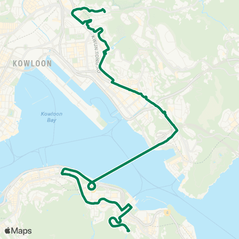 Kowloon Motor Bus Choi Wan (Fung Shing St) - Shau Kei Wan (Yiu Tung Estate) map