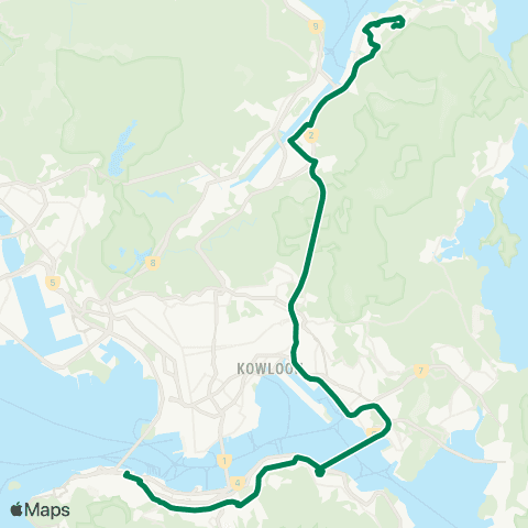 Kowloon Motor Bus Kam Ying Court - Central (Macao Ferry) map
