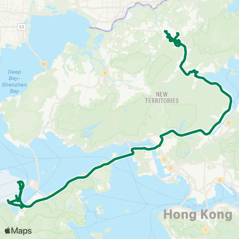 Kowloon Motor Bus Fanling (Luen Wo Hui) - Tung Chung Sta map