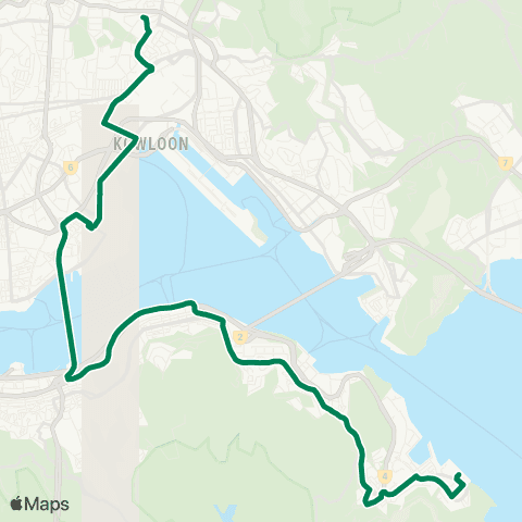 Kowloon Motor Bus Wong Tai Sin - Siu Sai Wan (Island Resort) map