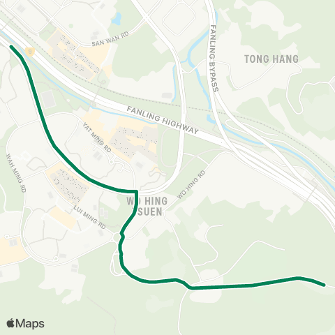 Kowloon Motor Bus Fanling Sta - Wo Hop Shek (Kiu Tau Rd) map