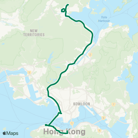 Kowloon Motor Bus Fu Tip Bus Terminus - Admiralty Station map