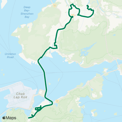 Kowloon Motor Bus Yuen Long (Tak Yip St) - Tung Chung (Yat Tung) map