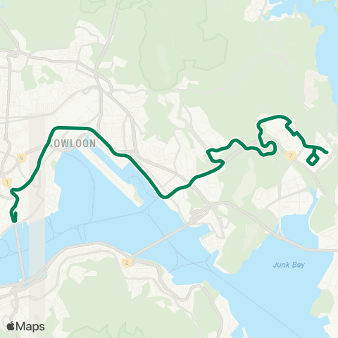 Kowloon Motor Bus Hong Kong Coliseum - Hang Hau (N) (Tseung Kwan O Hosp) map