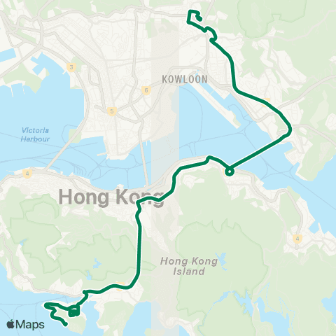 Kowloon Motor Bus Diamond Hill Sta - Ap Lei Chau Lee Lok St map