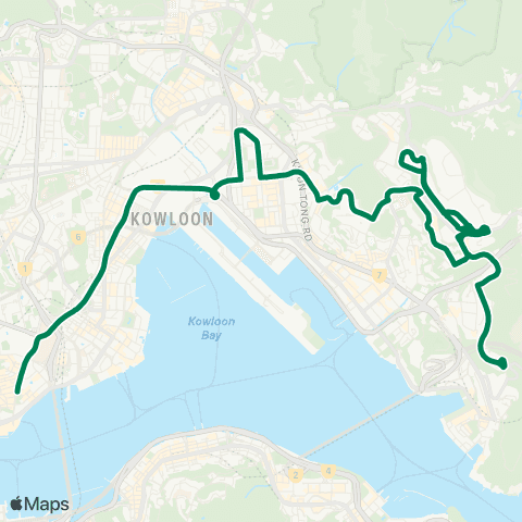 Kowloon Motor Bus Lam Tin (Kwong Tin Estate) - Tsim Sha Tsui E (Mody Rd) map