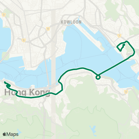 Kowloon Motor Bus Laguna City - Central (Hong Kong Sta) map