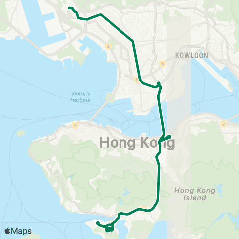 Kowloon Motor Bus Lai Chi Kok - Ap Lei Chau Estate map