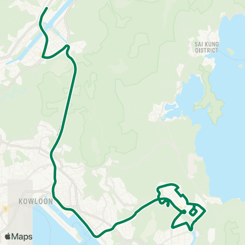 Kowloon Motor Bus Shatin Race Course - Hong Sing Garden map