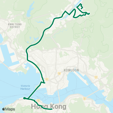 Kowloon Motor Bus Shek Mun Estate - Wan Chai (Fleming Rd) map