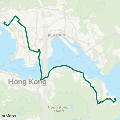 Kowloon Motor Bus Cheung Sha Wan (Sham Mong Rd) - Siu Sai Wan (Island Resort) map