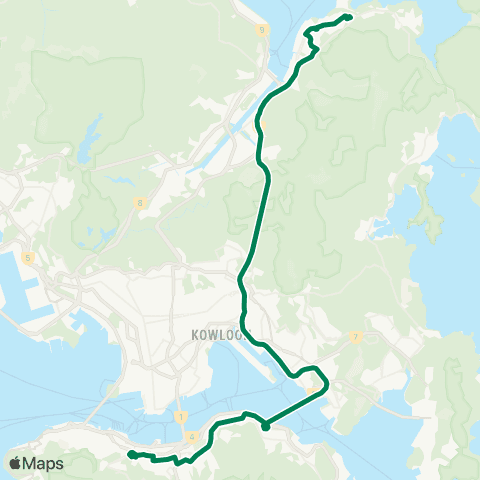 Kowloon Motor Bus Wu Kai Sha Sta - Admiralty Sta (E) map