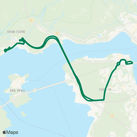 Green Minibus Nt - 308m map