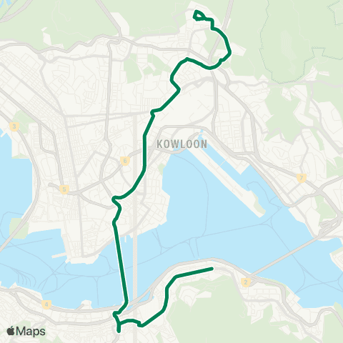 Kowloon Motor Bus North Point - Tsz Wan Shan (Central) map