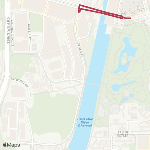 MTR Bus Tuen Mun Sta to Yip Wong Estate (Circular) map