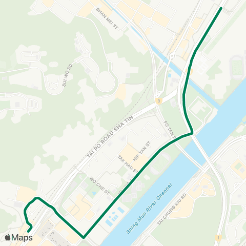 Kowloon Motor Bus Shatin Race Course - Shatin Station map
