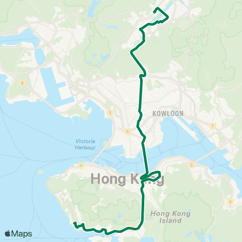 Kowloon Motor Bus Shatin Central - Wah Fu (Central) map
