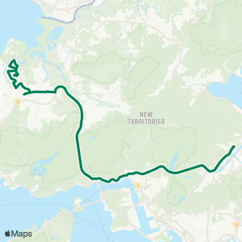 Kowloon Motor Bus Shatin Race Course - Tin Shui Wai Town Ctr map