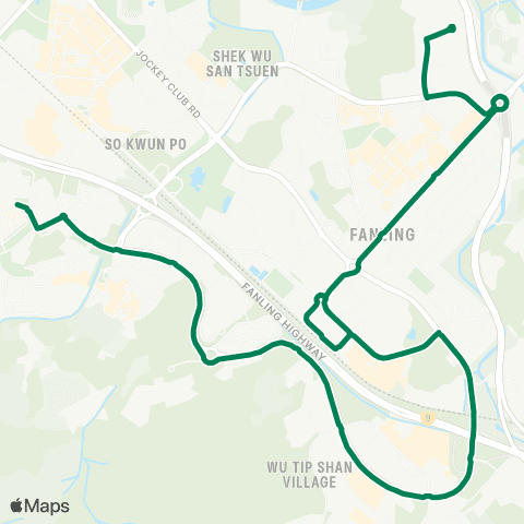 Kowloon Motor Bus Fung Wong Leng Estate - Sheung Shui (Tai Ping) map