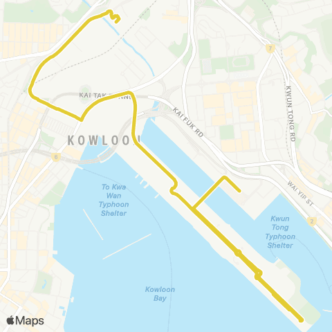Citybus Kai Tak - Airside (via Sung Wong Toi Sta) - Kai Tak Hosp / Cruise Term map