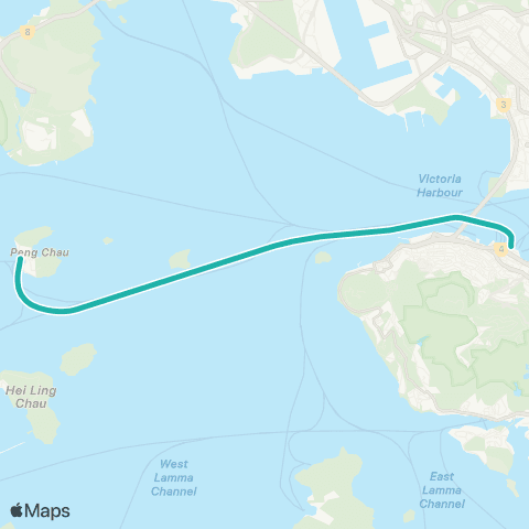 Hong Kong Ferries Central - Peng Chau map