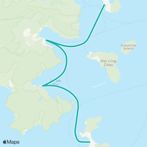 Hong Kong Ferries Peng Chau - Cheung Chau map