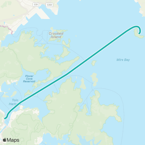 Hong Kong Ferries Ma Liu Shui - Tung Ping Chau map