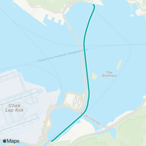 Hong Kong Ferries Tuen Mun - Tung Chung map