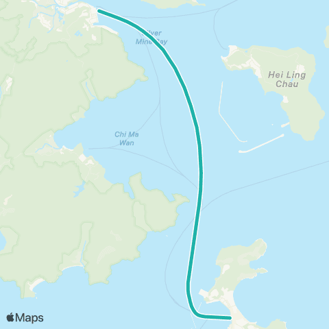 Hong Kong Ferries Mui Wo - Cheung Chau map