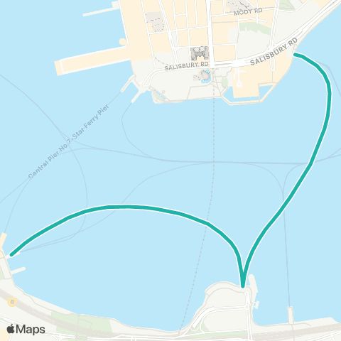 Hong Kong Ferries Central / Wan Chai - Tsim Sha Tsui East map